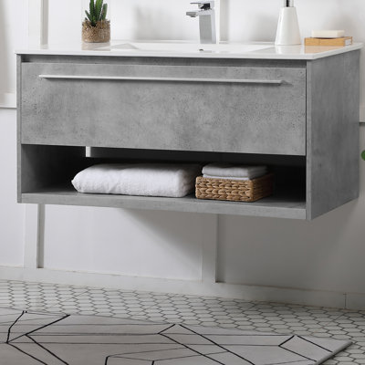 Ensemble de meuble-lavabo mural simple 40 po Kasper