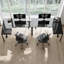 L-Shaped Glass Top Metal Base Writing Desk