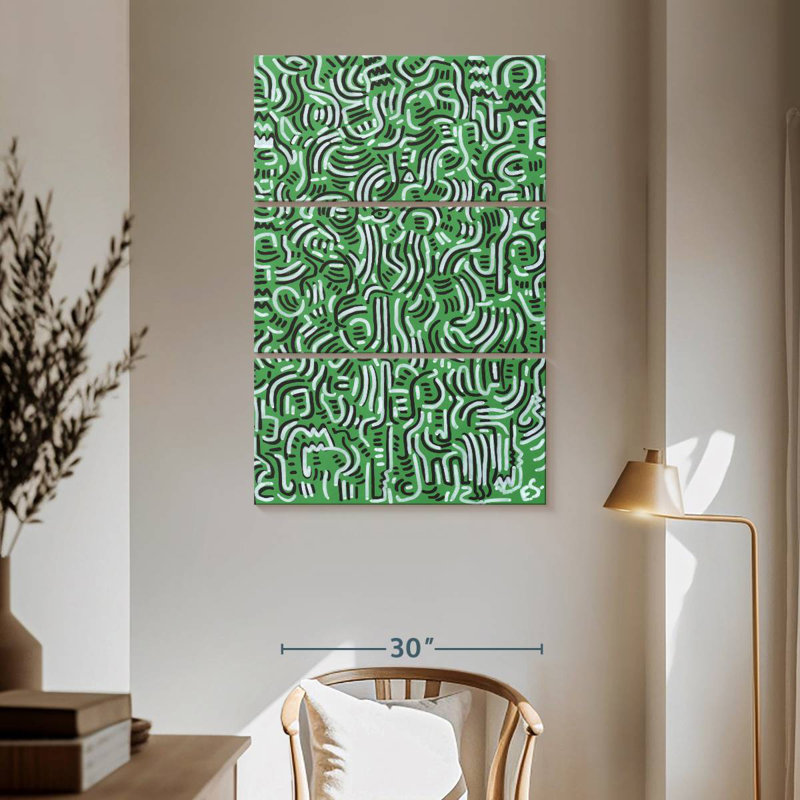 Graffiti vert jungle, H 65 po x l 42 po