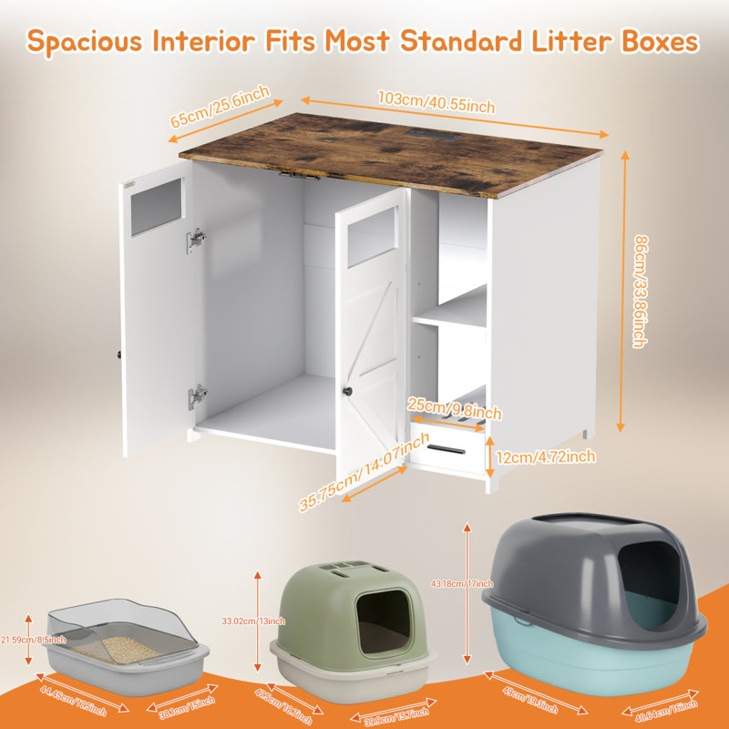 Caisses à litière et enclos à litière pour chien, grande maison moderne en bois