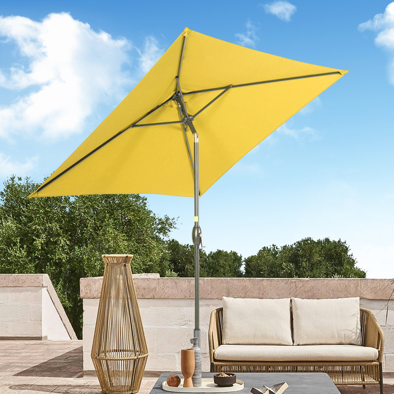 Parasol de marché carré Rinesh, Jaune