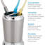 iDesign Stainless Steel Divided Toothbrush Holder - Brushed & Chrome Split Finish