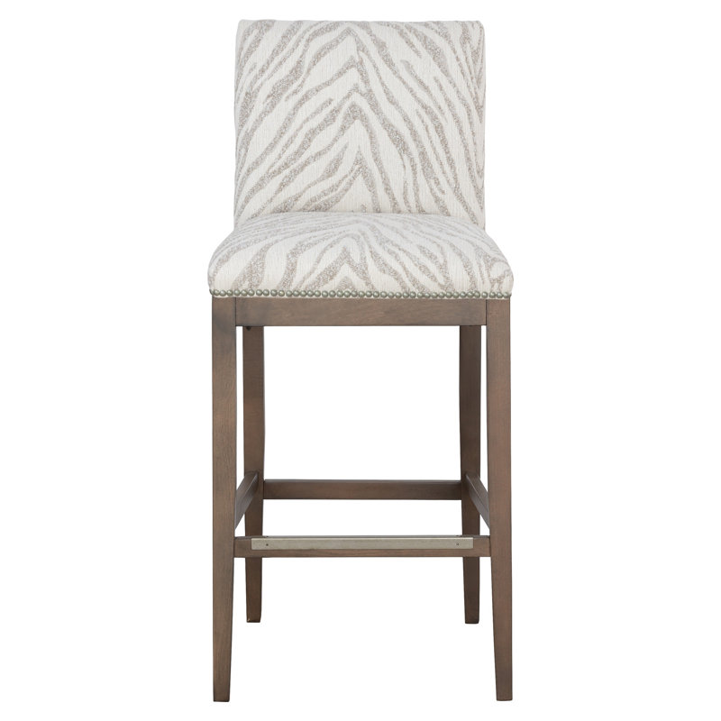 Nova Upholstered Counter Stool with Solid Wood Frame, Bar Stool (29.75" Seat Height), 9953 Willow, Hazelnut