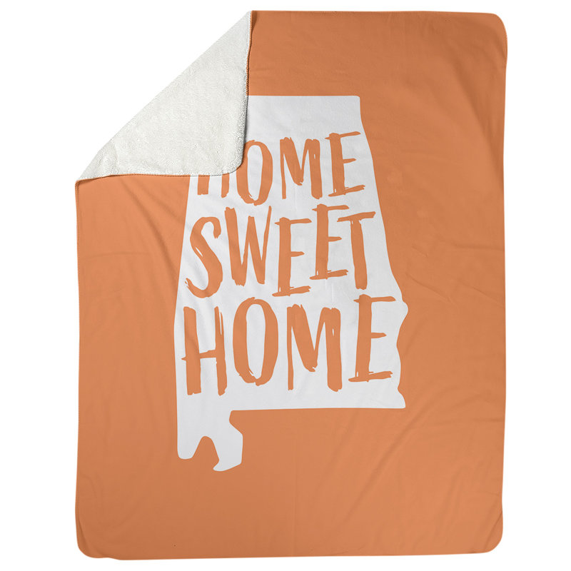 Jeté polaire à la maison alabama, l 62,5 po x L 82,5 po, Orange