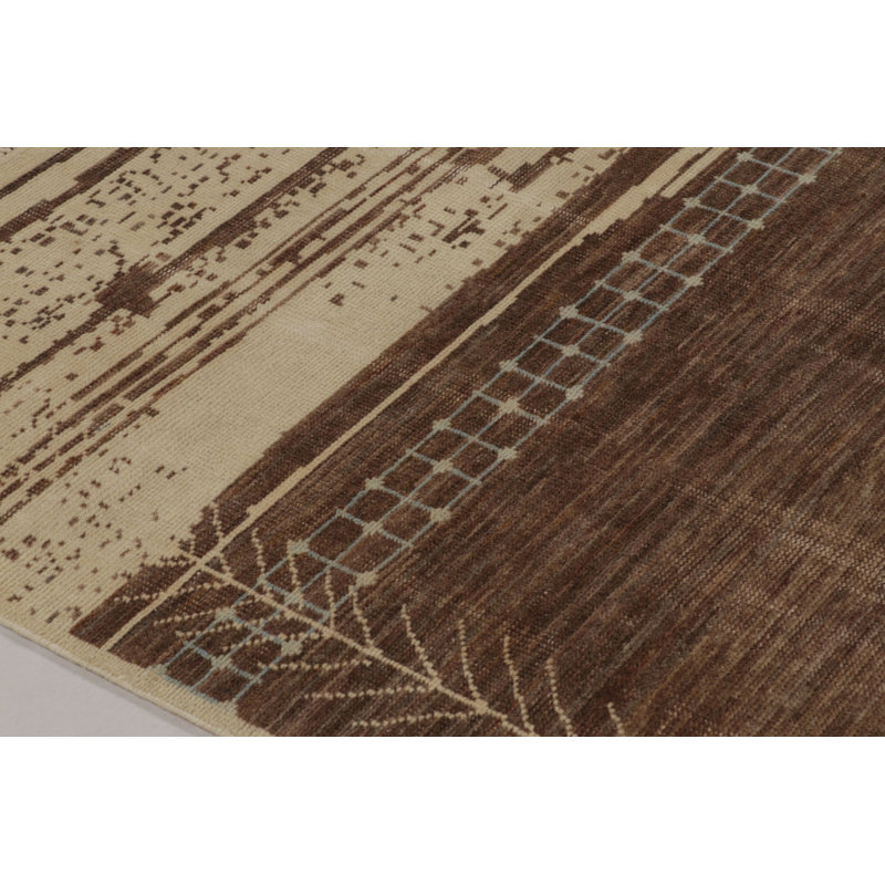 Moroccan Hand Knotted Wool Geometric Area Rug, Rectangle 8' x 10'