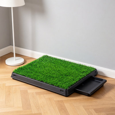 Dog Grass Pad With Tray,  Artificial Turf For Dogs Potty, Portable Dog Litter Box Bathroom Turf For Pet Training