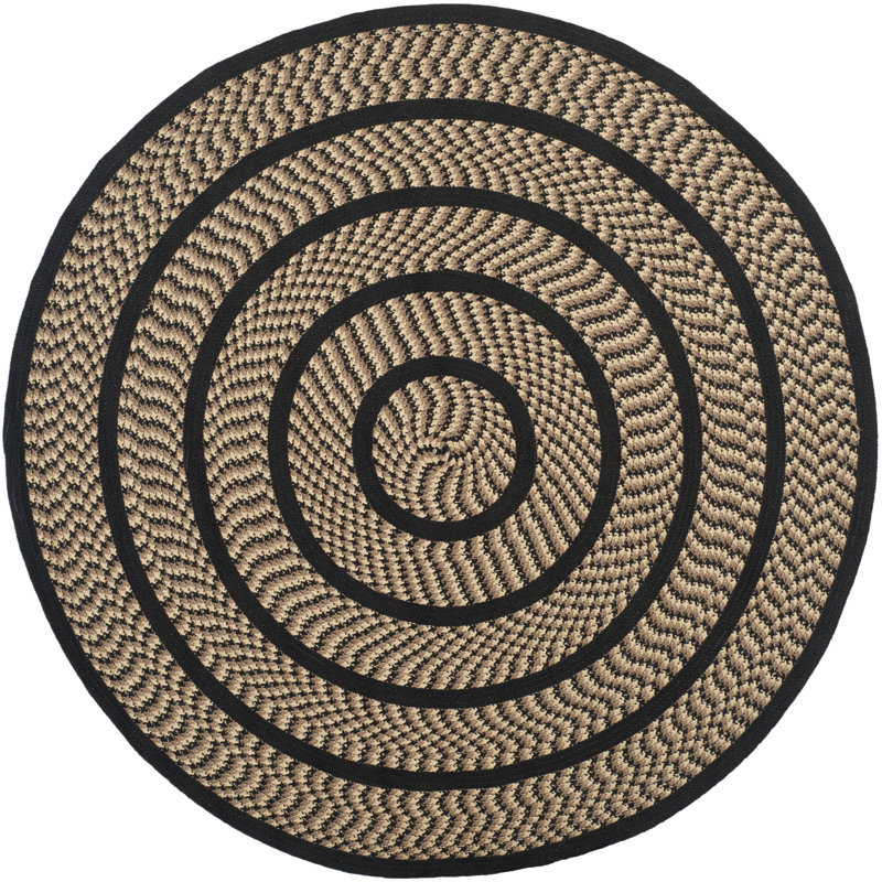 Tapis performance géométrique tissé à la main Georgina, Rond 6 pi