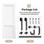 Panneau de porte entièrement assemblé, porte de grange coulissante double apprêt blanc, portes de placard en bois massif avec quincaillerie d'installation (fermeture en douceur incluse)-131098466-131098474-131098480