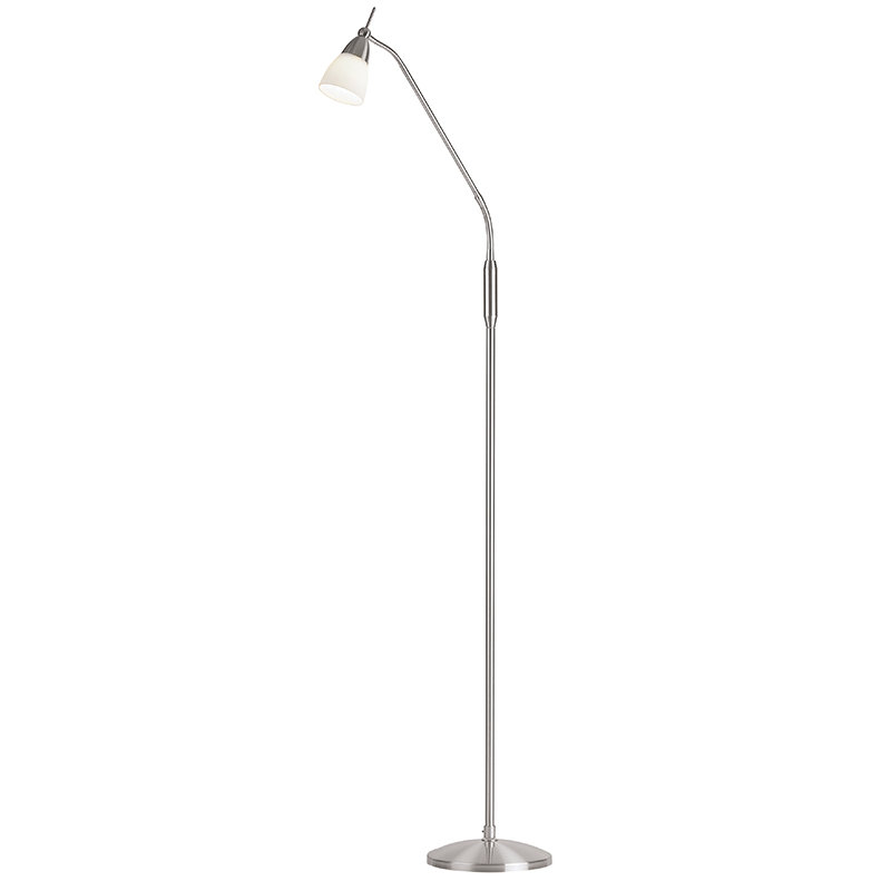 Sipos 163.5cm Task Floor Lamp, Satin Chrome
