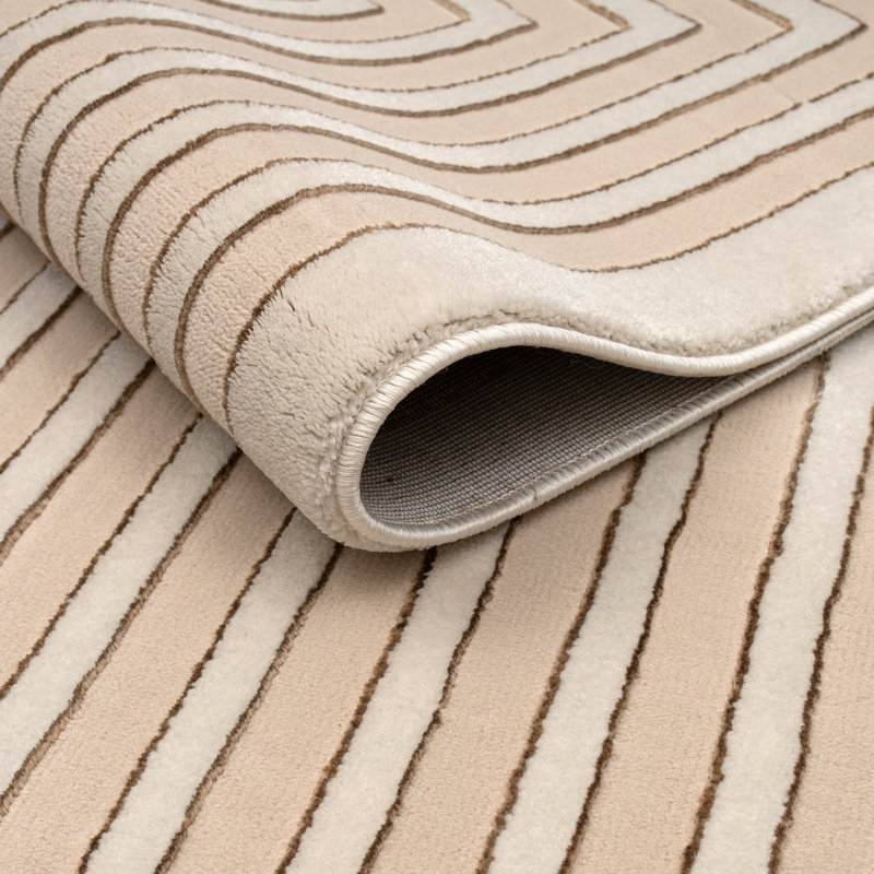 Modern Geometric Area Rug, Concentric Design, Indoor Floor Mat for Living Room and Hallway, Rectangle 160 x 230 cm