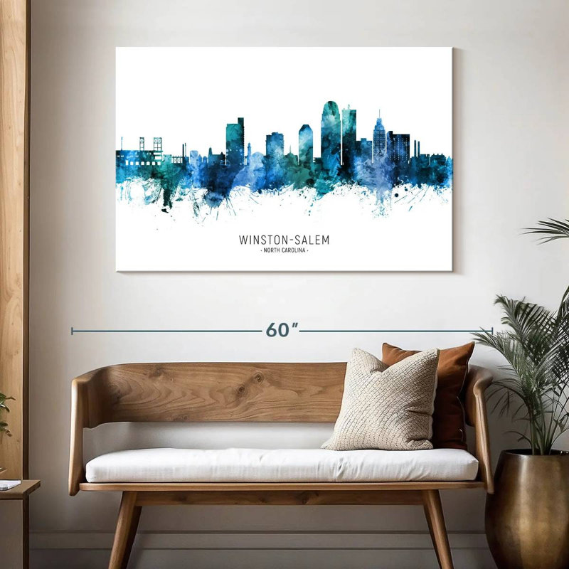 Winston-Salem NC Skyline I, 32" H x 48" W