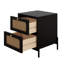 Grand lit plateforme en rotin moderne cannage 3 pièces Bhrigu + table de chevet * 2-128314450