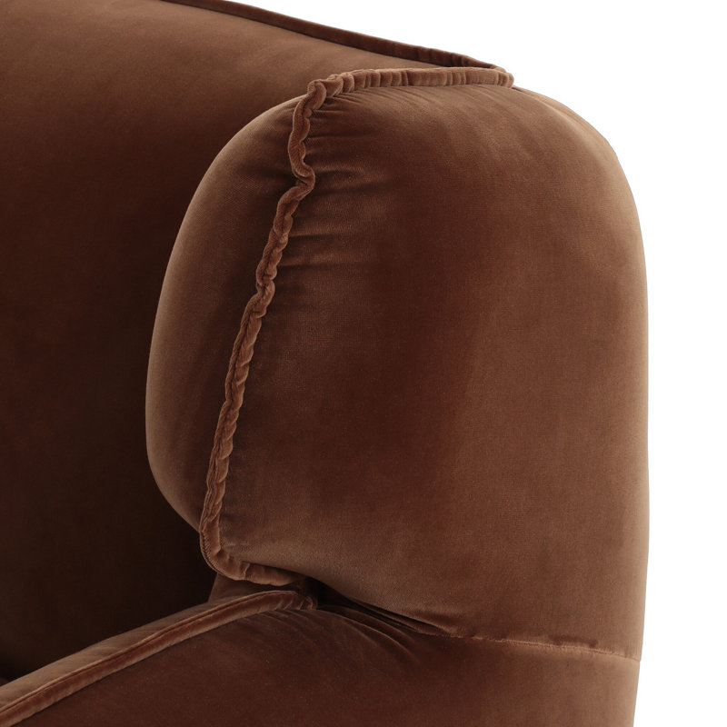 Savina Thaddeus Oversized Upholstered Swivel Chair, Surrey Ochre Performance Velvet