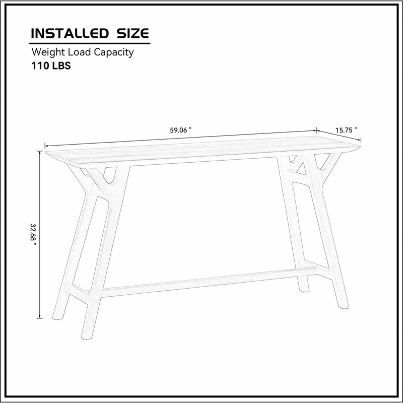 59.06 Inch Entryway Table for Living Room,Narrow Console Table with Solid Wood Legs, Modern Design MDF Skinny Sofa Table Entrance Table for Hallway, Entrance,Apartment