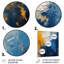 Décoration murale en métal bleu jaune et expressif I - formes abstraites-1766060514