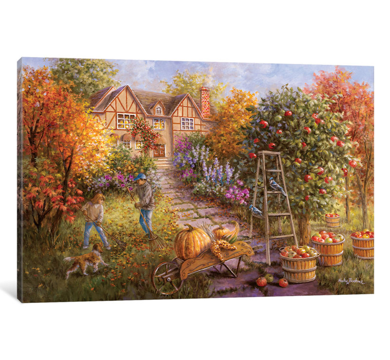 « gathering automne », reproduction d’art sur toile, H 8 po x l 12 po x P 0,75 po