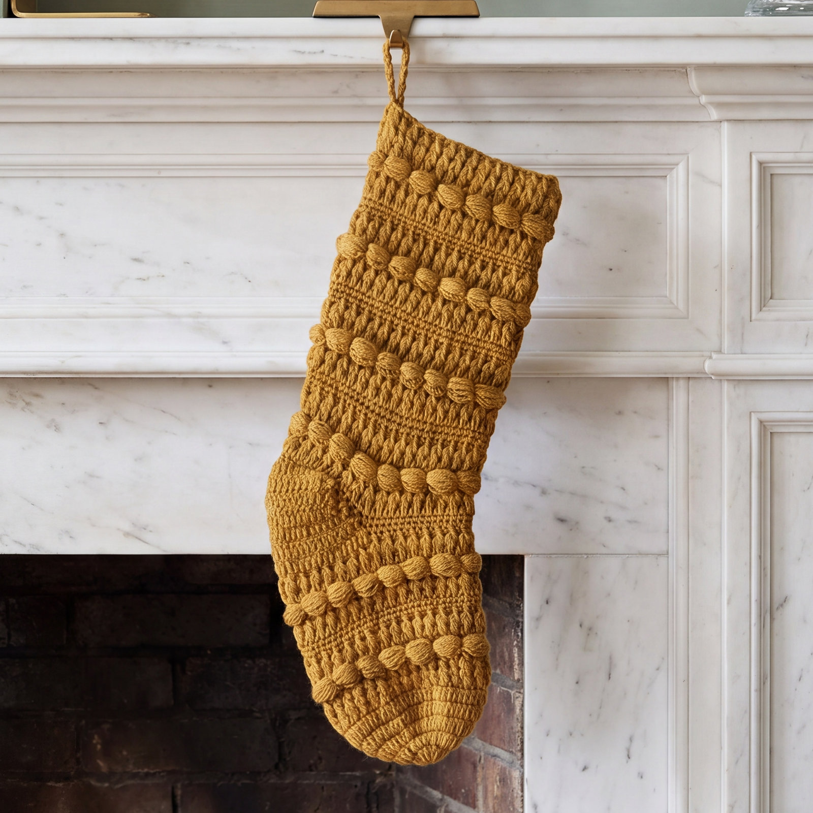 Knit Wool Stocking, Yellow