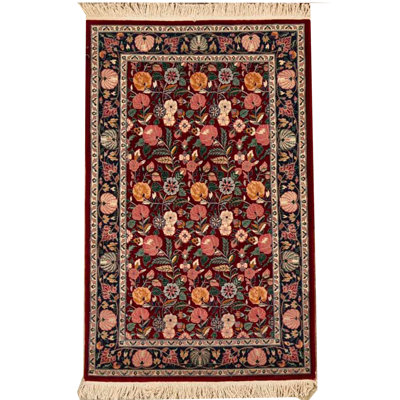 Hand Woven Silk and Wool Oriental Area Rug