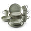 Service de table en porcelaine Kaden Reactive Glaze Green (service de 16 pièces pour 4 personnes)