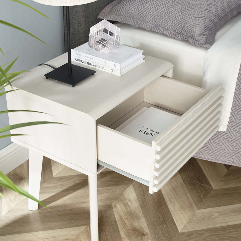 Render End Table Nightstand, White