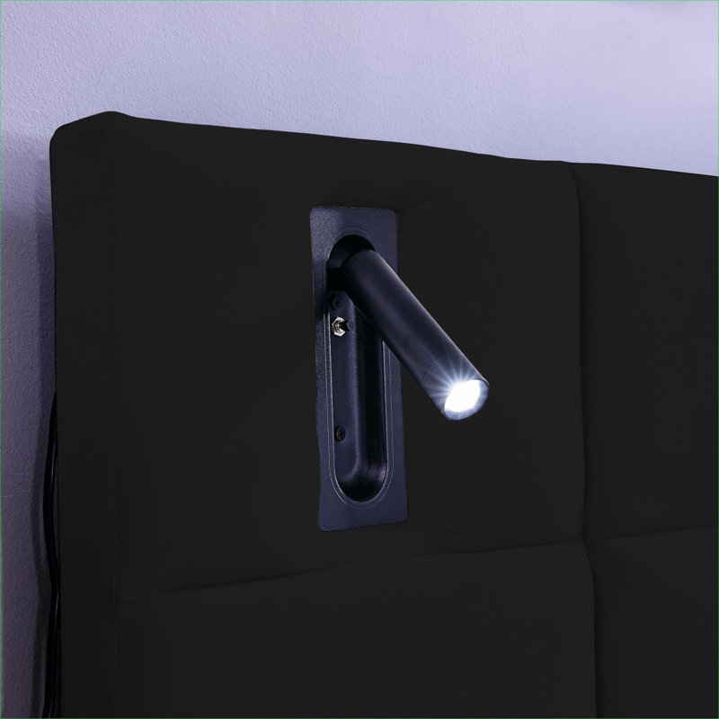 Lit plateforme très grand avec rangement, lit plateforme hydraulique en velours noir élégant avec tablettes intégrées, lampes et ports USB pour la chambre à coucher