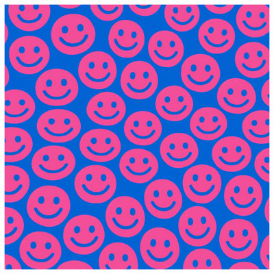 Pink Smiley Faces Bath Mat
