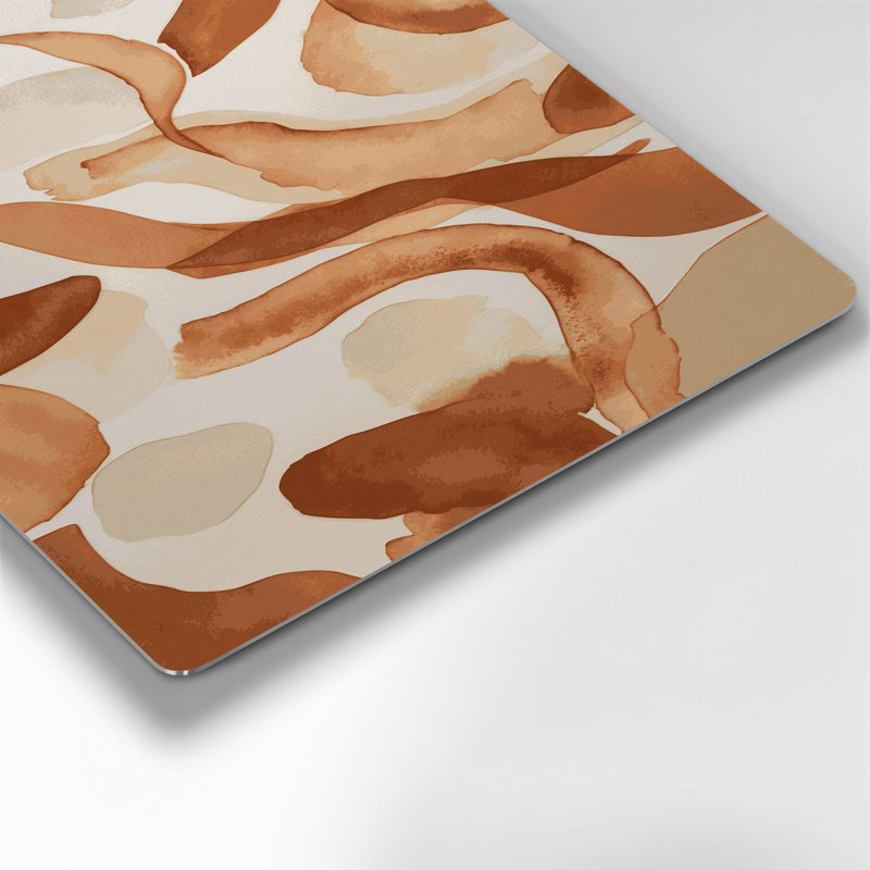 Abstrait aquarelle 83, art mural en métal beige, H 11 po x l 14 po