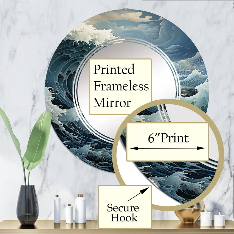 Aubart - Miroir mural rond, 32 po x 32 po
