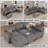 Modern Linen Modular Sectional Sofa U Shaped with Extra Deep Seats and Storage Ottomans-27578406