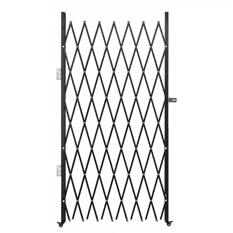 Double barrière de sécurité pliante robuste, clés de barricade en acier H 78 po x l 50 po pour garage