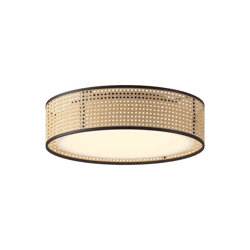 Plafonnier encastré en rotin Lyla, H 4,25 po x l 16 po x P 16 po