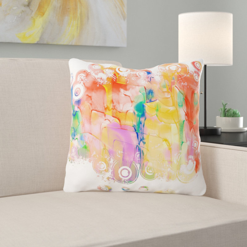 Housse et insert de coussin carré Walcott Watercolor, Microsuède, Intérieur