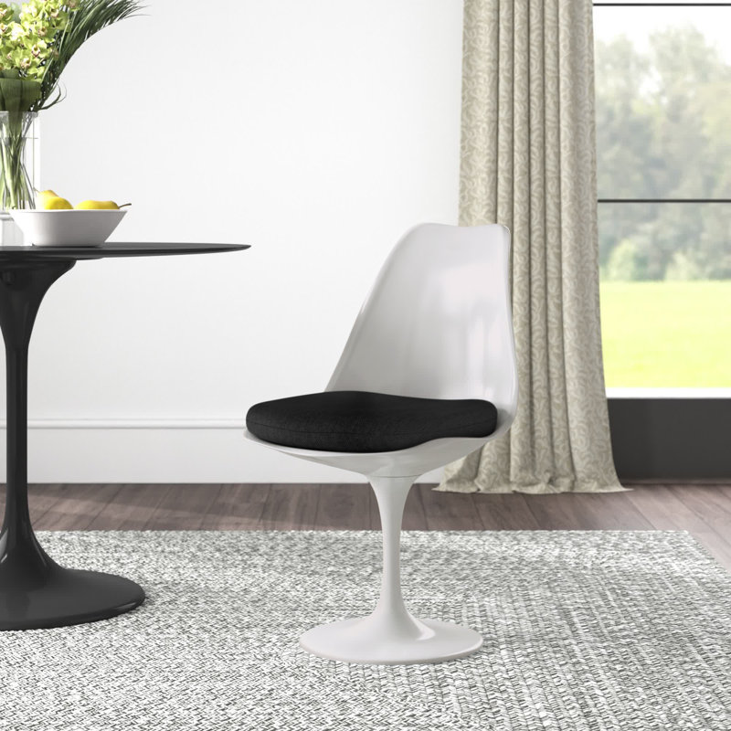 Style Dining Chair with Cushion, Black, Black
