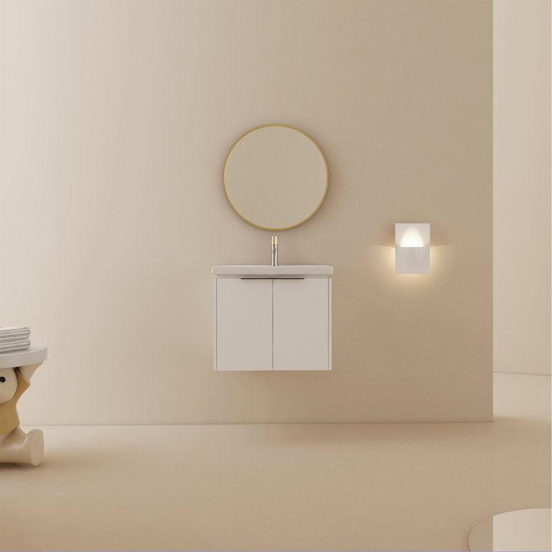 Meuble-lavabo à fermeture en douceur 24 po avec lavabo, convenant à une petite salle de bain