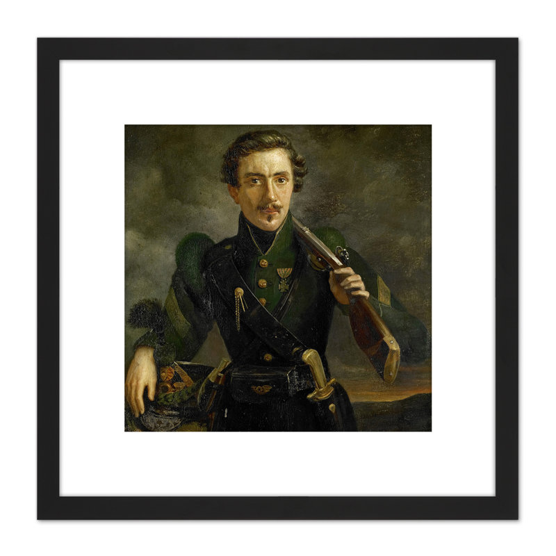 Engelberts Self Portrait In Uniform Of The Rifles - Single Picture Frame Painting