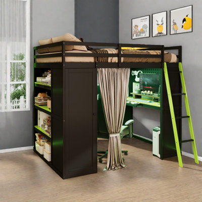 Space Saving Storage Beds, Wood Mdf Full Loft, Modern Home Dorm