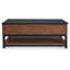Table basse Kely, plateau relevable rectangulaire de 48 pouces, tablette inférieure, brun