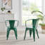 Honora Classic Industrial Metal Dining Chair with Arms - Style Bold Colour Stackable Side Chair-1565309384