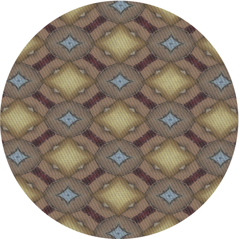Geometric Indoor Rug, Round 7'