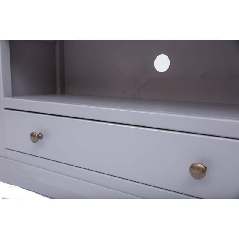 Abington TV Stand, Brown/Grey/Brass