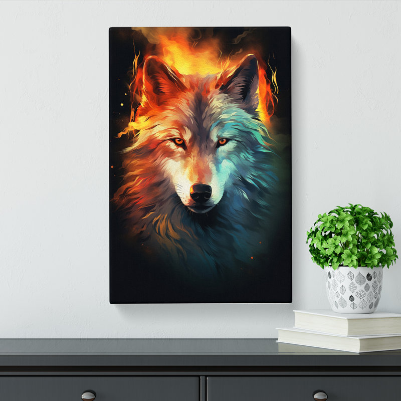 Wolf Digital No.2 - Print, 50cm H x 35cm W x 3cm D