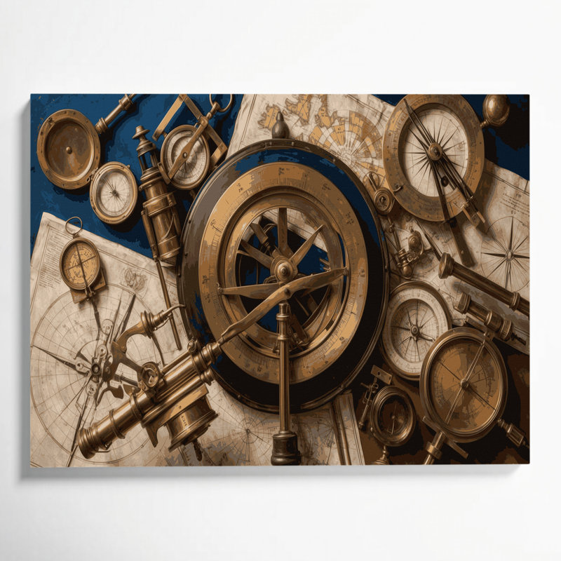 Art nautique sur toile, équipement nautique brun, H 12 po x l 18 po