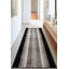Tapis de couloir carrés noirs à taille moyenne et à motif en lin antidérapant-533995807