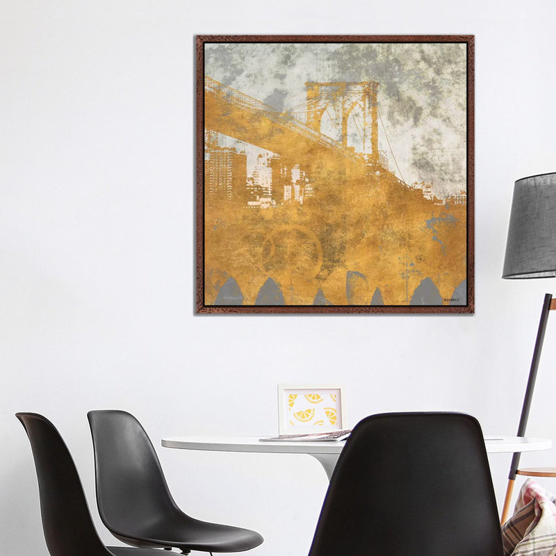 NY Gold Bridge At Dusk I by Dan Meneely - Gallery-Wrapped Canvas Giclée on Canvas, 93.98 cm H x 93.98 cm W