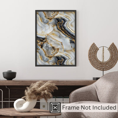 Motif abstrait géométrique de marbre gris VI, reproduction d'art moderne sans cadre