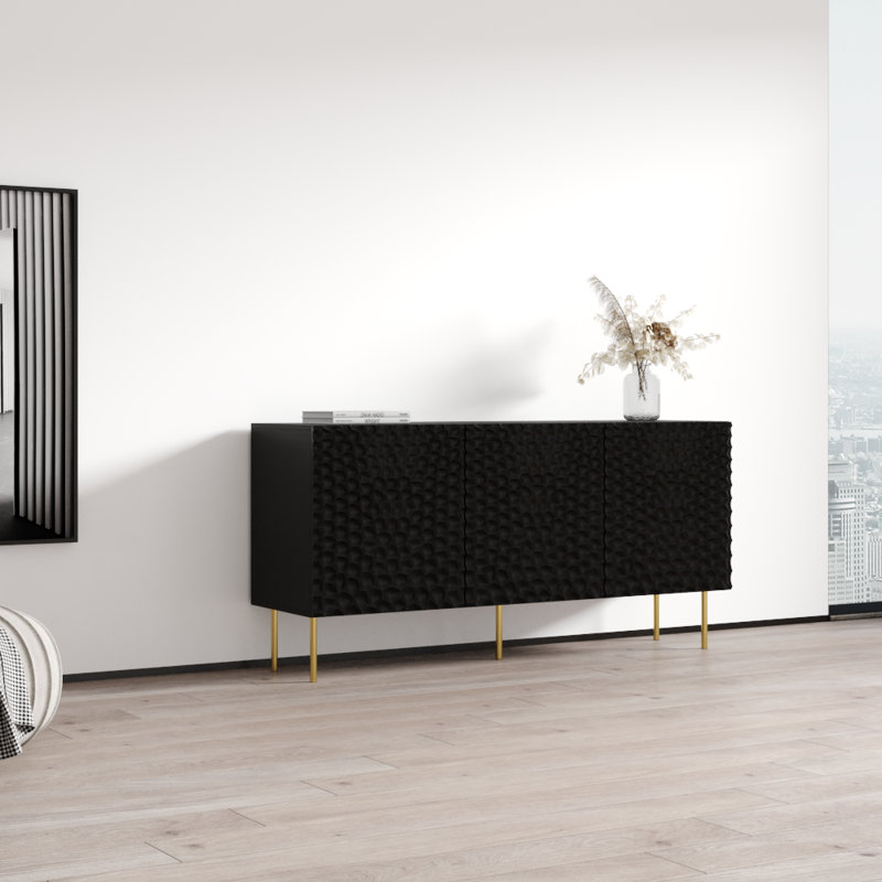 Warminster 59.8" Sideboard with Matte Finish, Black