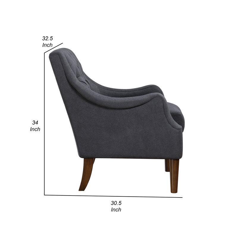 Chaise d'appoint moderne et contemporaine Discus 30,5 po - Fauteuil d'appoint Boucle, Gris