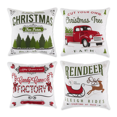 Housse de coussin ASST NOEL IMPRIMES 18 X 18/4