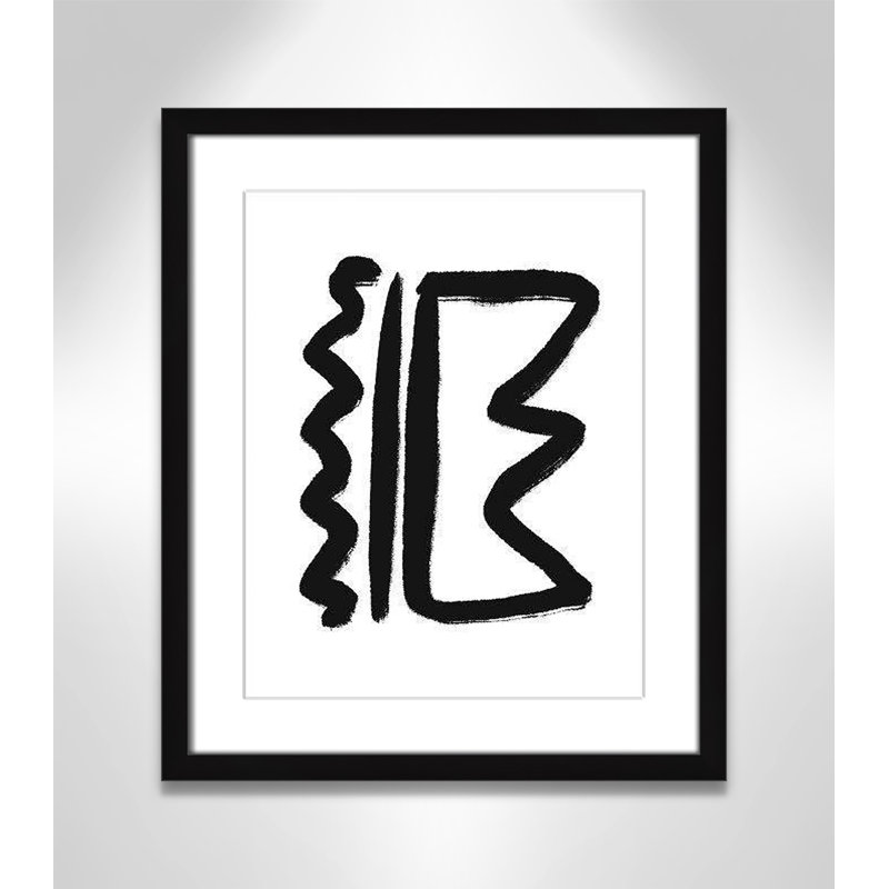 «Line Dessin Collection Royals» sur papier par Leah Straatsma, reproduction, H 19 po x l 16 po x P 1,25 po, Cadre noir mat