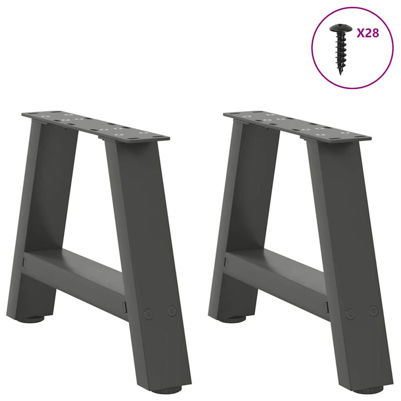 Sarbash Table Leg, Anthracite, 31cm H x 50cm W
